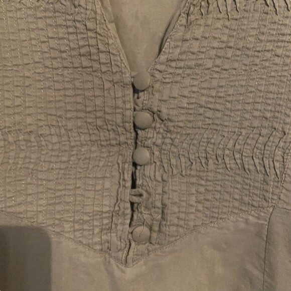 Mimi Maternity women Large Blouse Top Green‎ V-neck Hidden Side Zipper Flawed - Picture 5 of 10